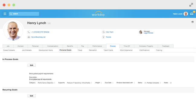 Goal management in Workday
