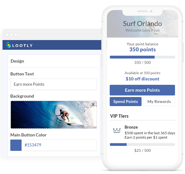 Lootly screenshot: Lootly customizable design