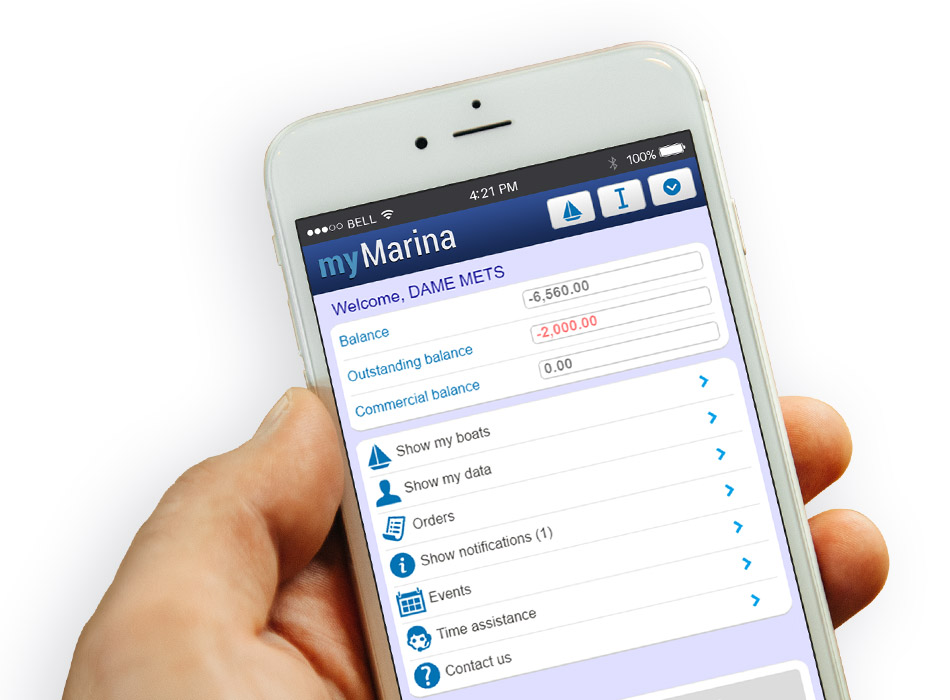 Marina Master Software - myMarina is a self service portal providing customer access to features such as account balance checking, boats, service data, orders etc