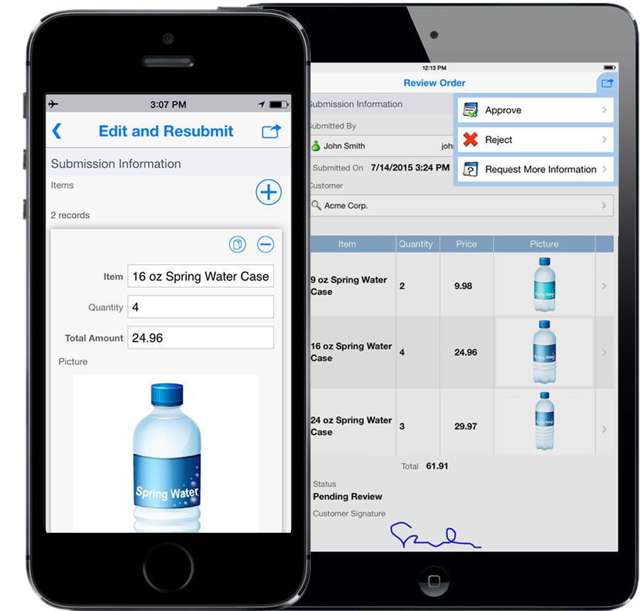 Access and edit past records and critical information via mobile devices
