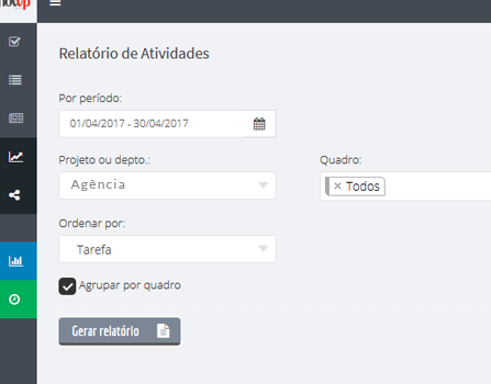 Flowup screenshot: Flowup activities report