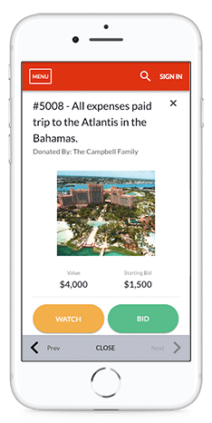 OneCause Software - Showcase all of your auction items and allow your donors to easily bid either at an in person event or virtually.