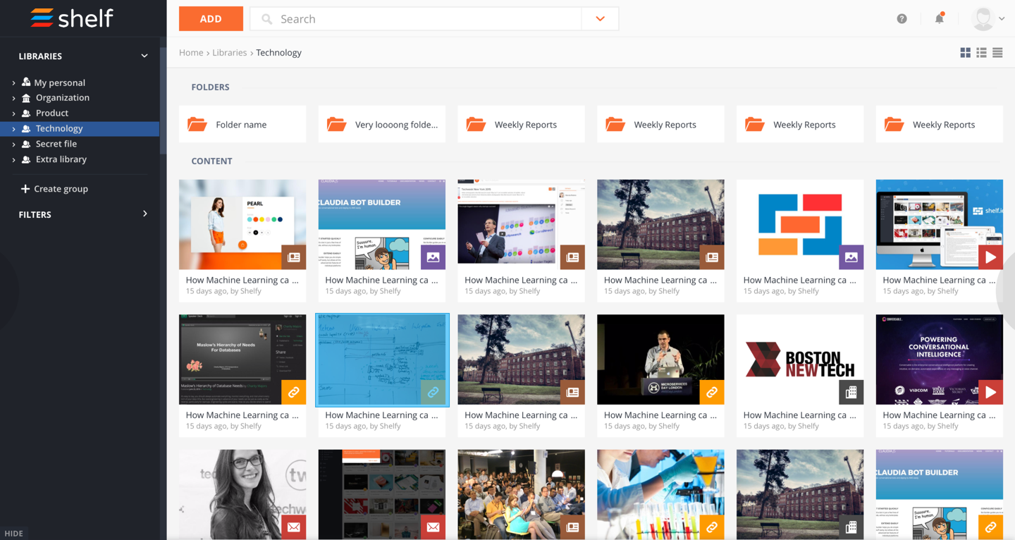 Shelf Software - Declutter, organize, and surface the most important content