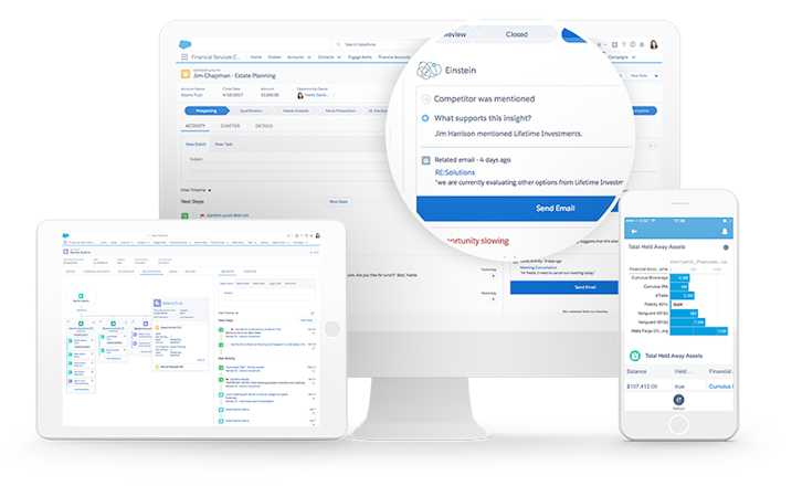 Financial Services Cloud screenshot: Access Salesforce Financial Service Cloud on any device