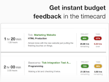 Tick Software - Budget feedback is presented in the timecard in real-time