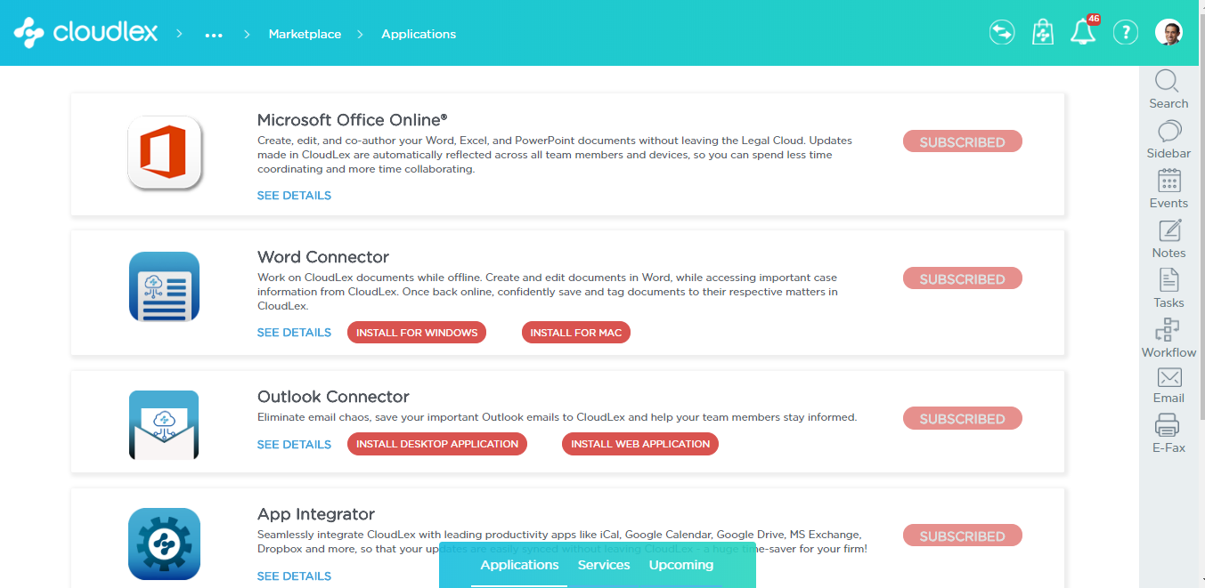 CloudLex Software - Applications