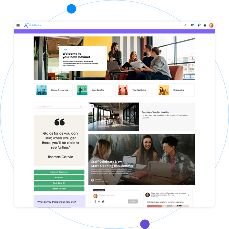 Oak Engage screenshot: Oak Engage homepages