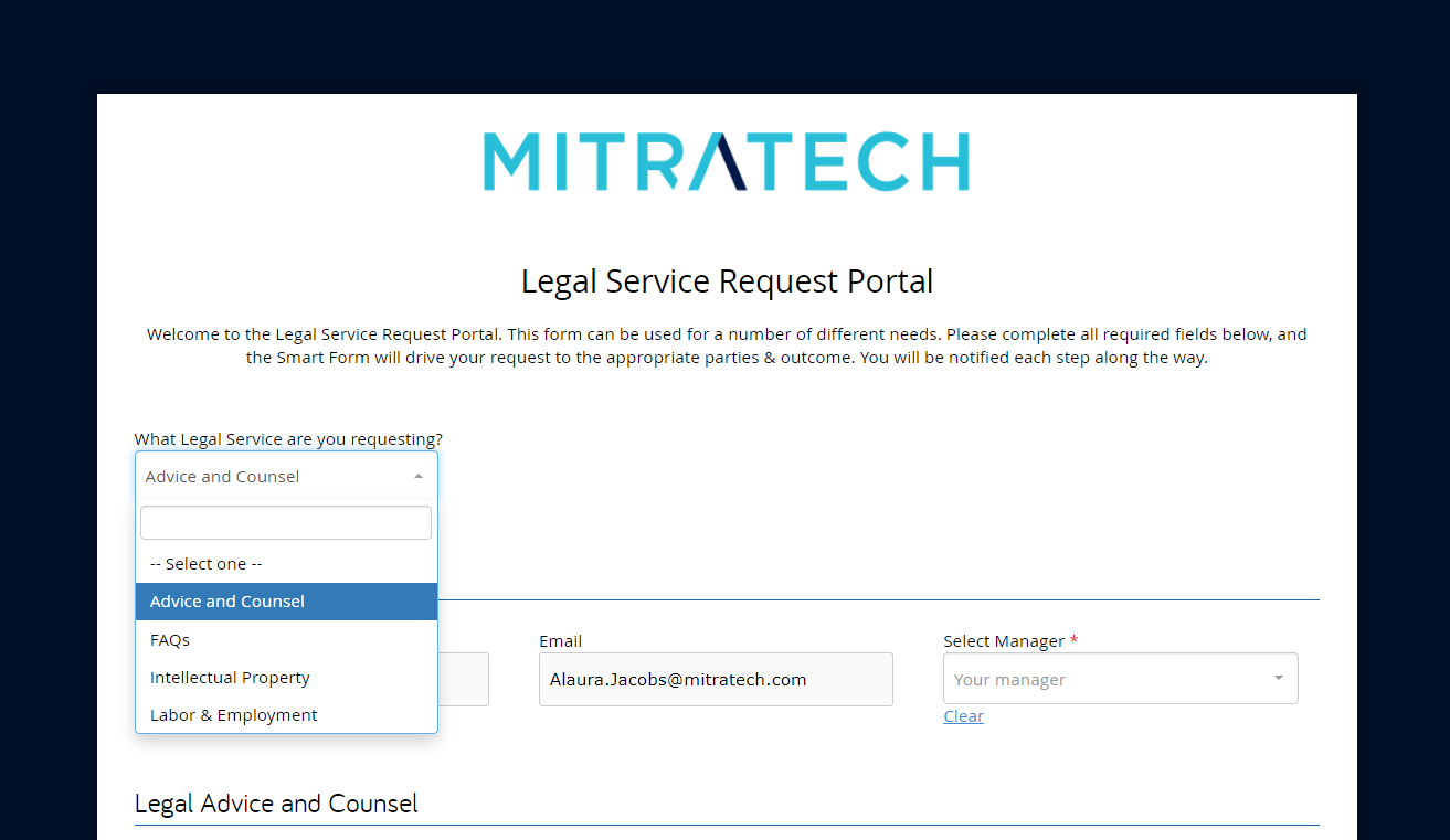 Legal Service Request Portal