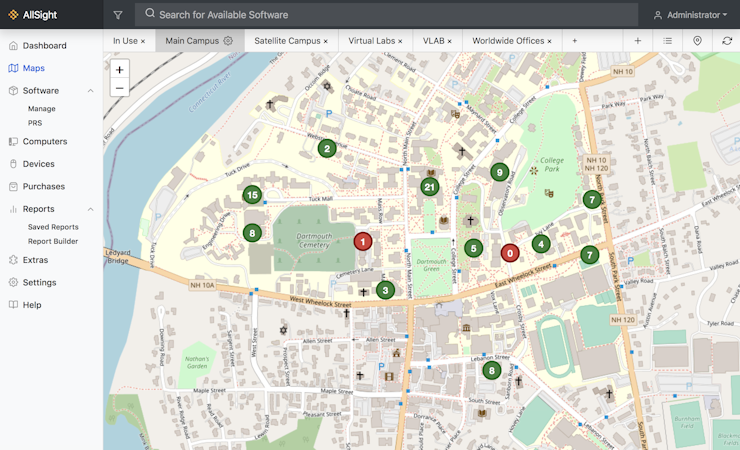 AllSight screenshot: Availability Maps