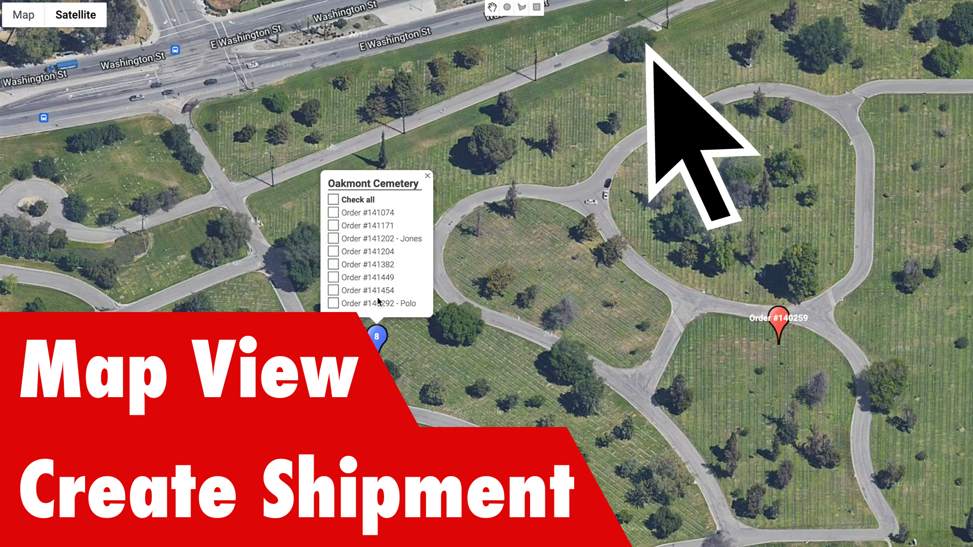 Map Planning allows each order to have a GPS pin so delivery can be as smooth as possible. Allowing the teams over delivery to know where to set the monument in large cemeteries.
