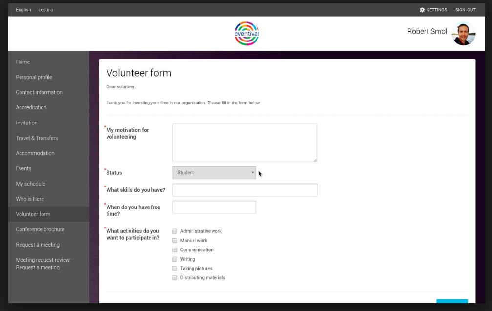 Volunteer form