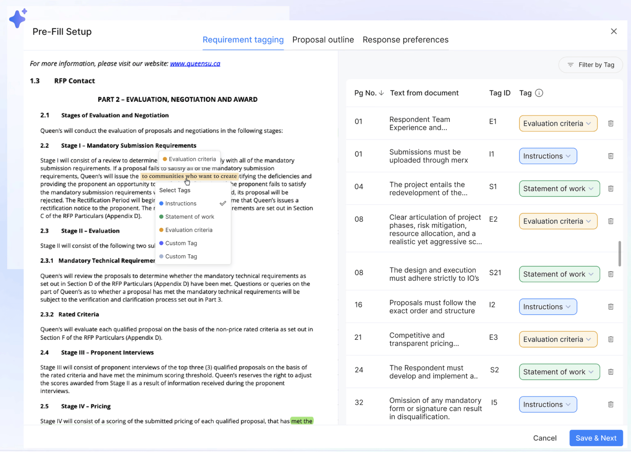 Thalamus AI Software - Thalamus AI RFP requirement tagging - thumbnail