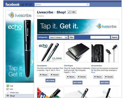 LiveScribe Facebook Shop