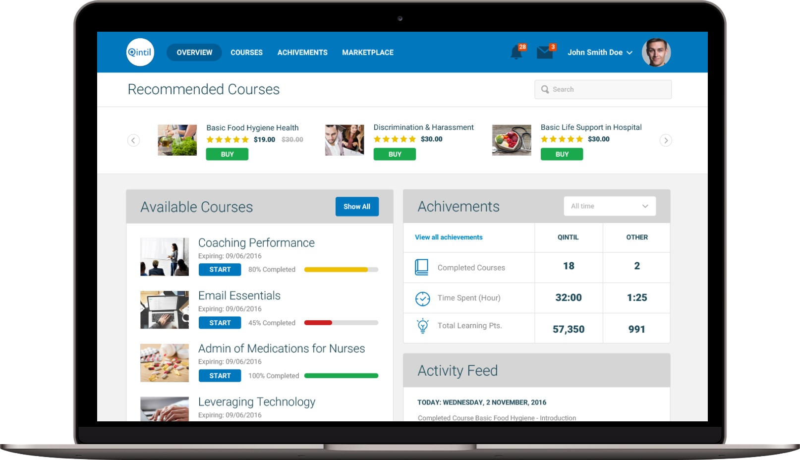 Assign training courses with set deadlines and titles such as ‘voluntary’, ‘recommended’ and ‘mandatory’
