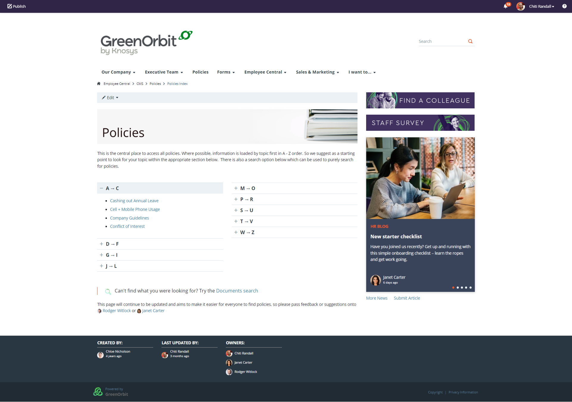 GreenOrbit Software - Organise documents for ultimate productivity. Use drag and drop to upload files to the CMS and make documentation accessible anytime, anywhere. Keep track of changes with version control