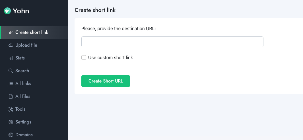 Private link shortener with your own domain