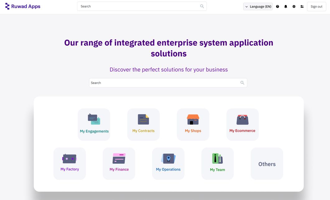 Ruwad Apps screenshot: Our solutions can meet all your needs