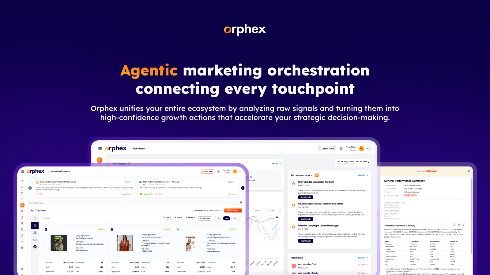 Orphex screenshot: Digital Marketing Orchestration