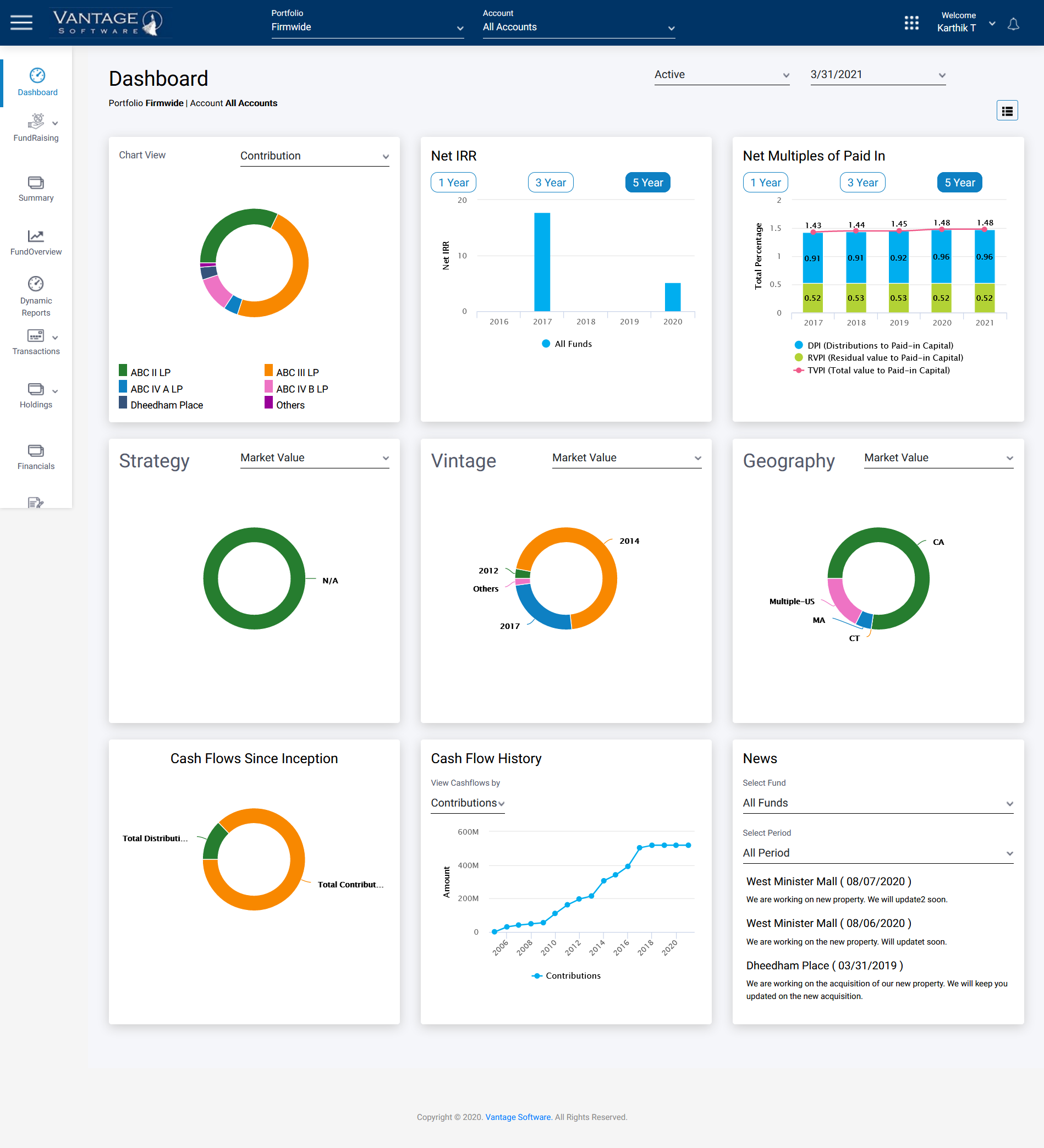 First Rate Vantage screenshot: Insights - Dashboard