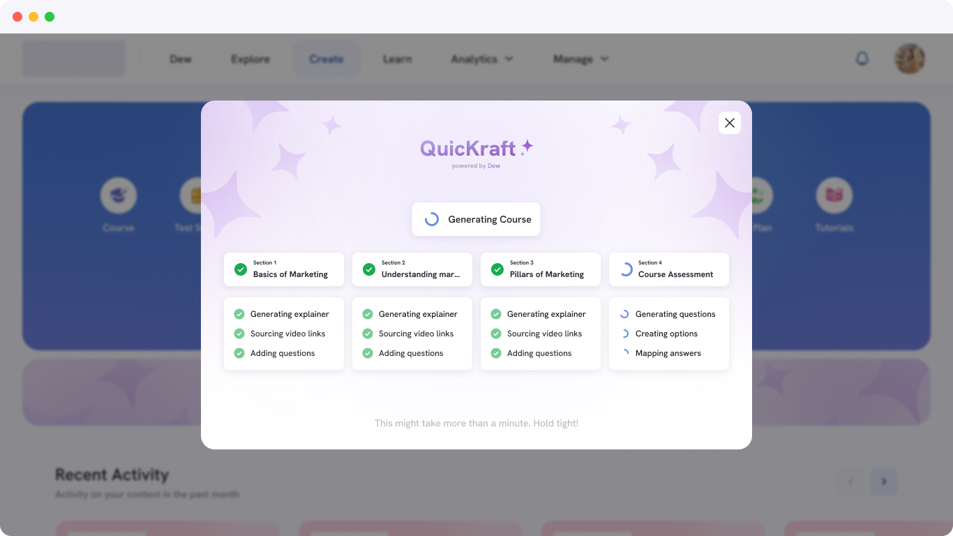 QuicKraft - your one-click course generator
