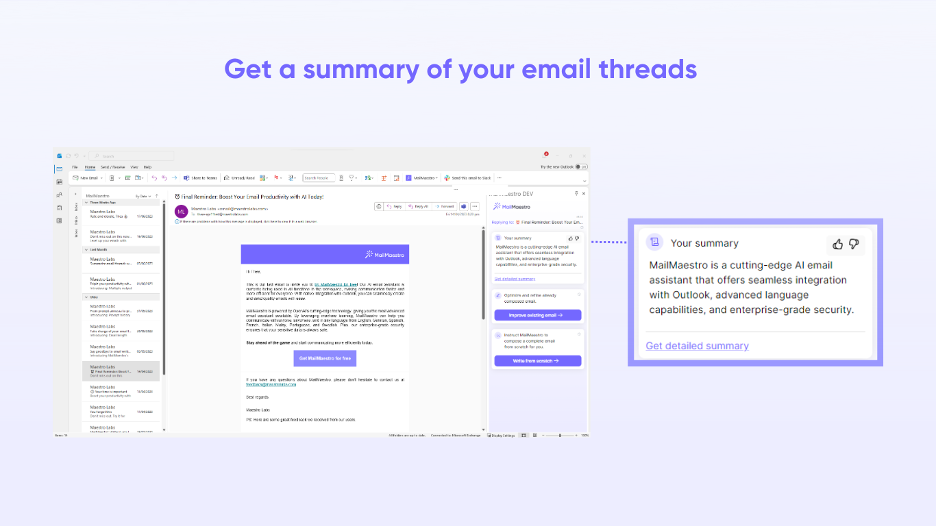 Summarize email threads in seconds