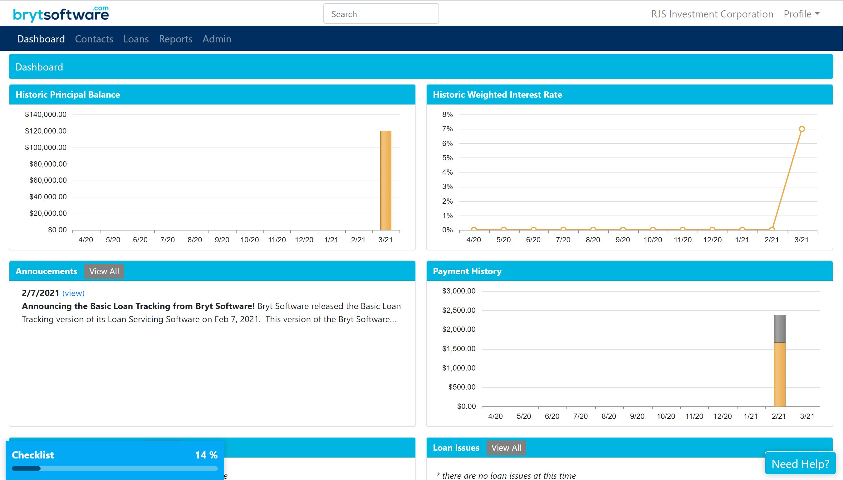 Bryt screenshot: Bryt Software Dashboard