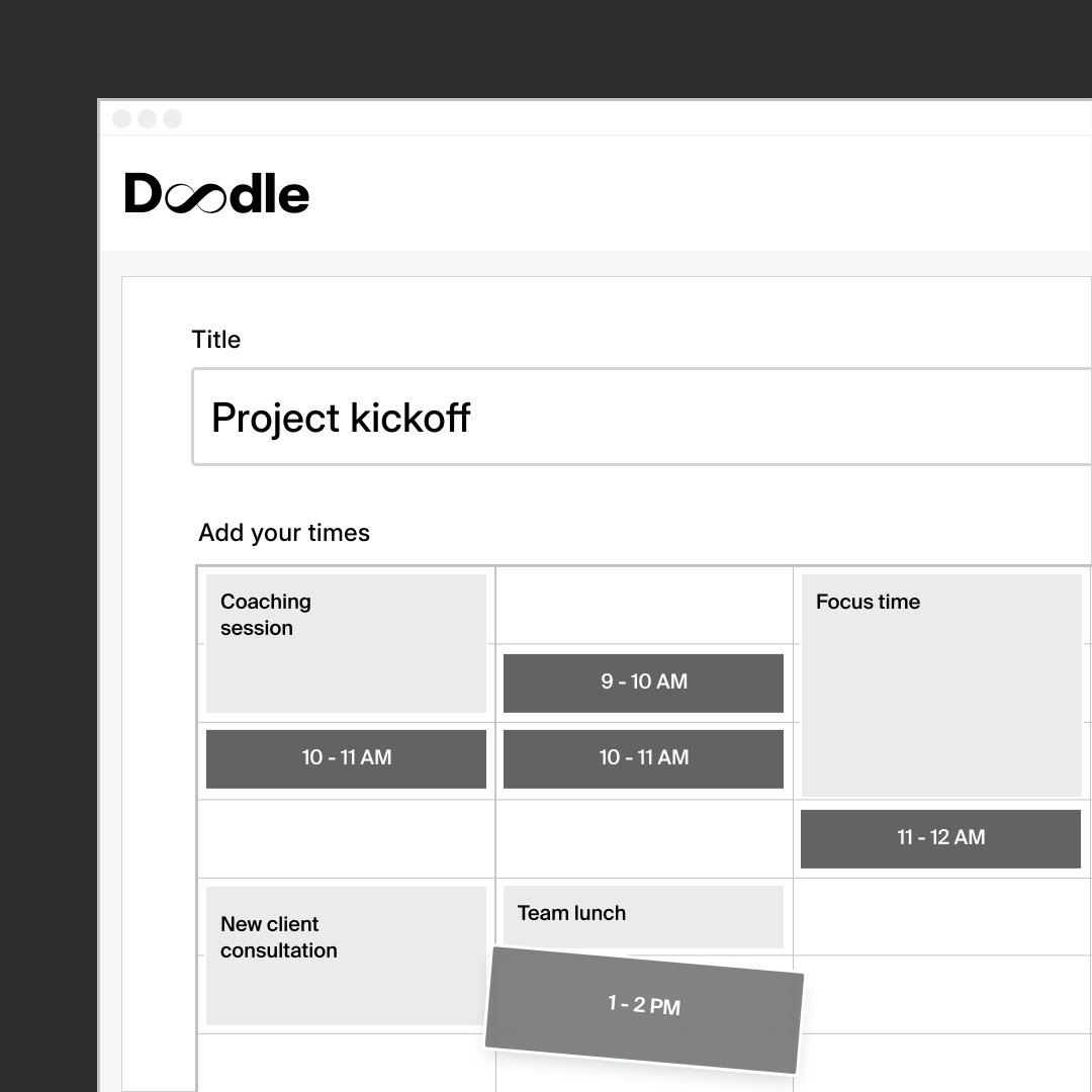 Doodle screenshot: Find time with a group, create a Group Poll
