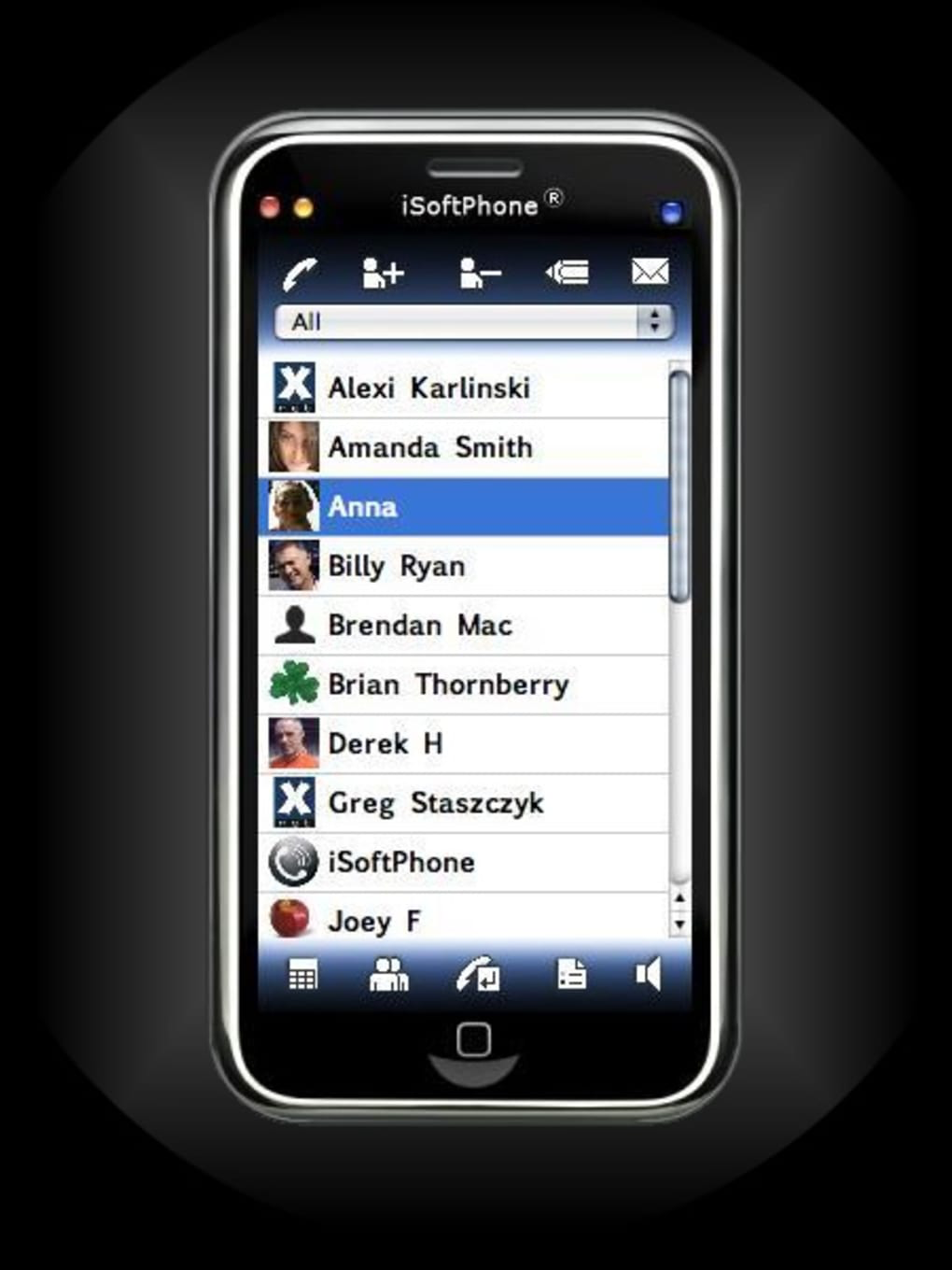 iSoftPhone Software - iSoftPhone contact list