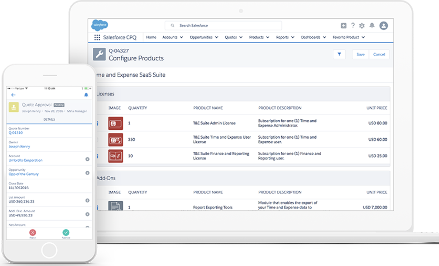 Salesforce CPQ - configure products and create quotes