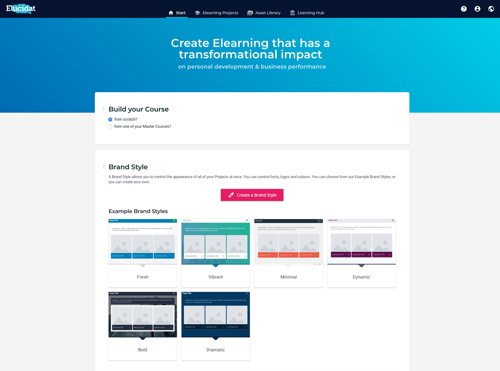 Get started by choosing a Style. You can import your style with one click and manage the styles across your projects for brand compliance and consistency.