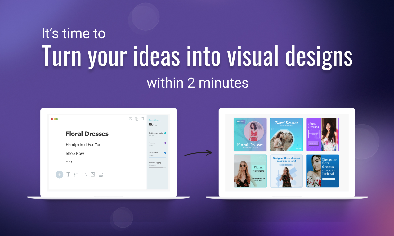Sivi screenshot: Text to design model