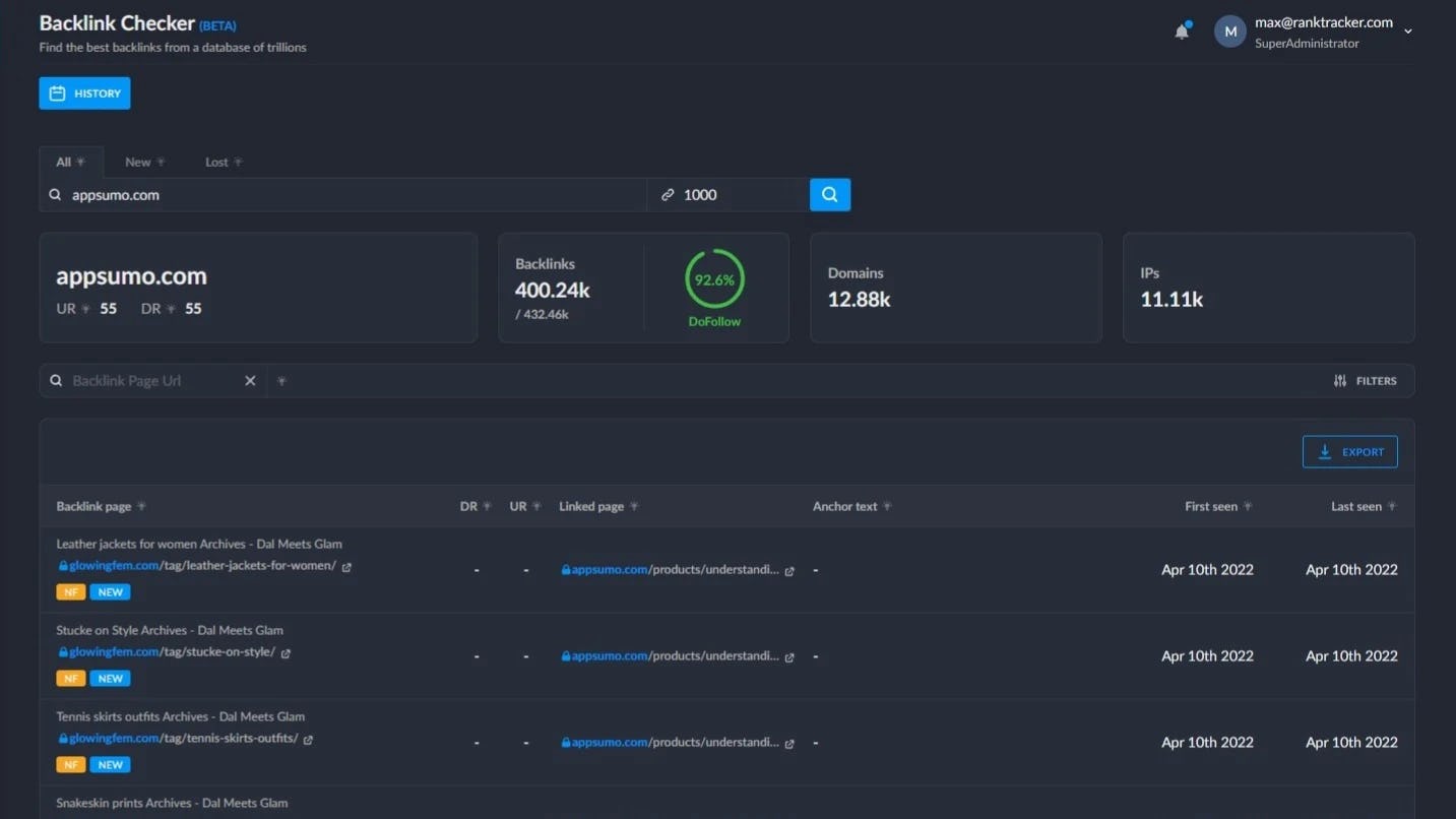 Ranktracker Software - 4