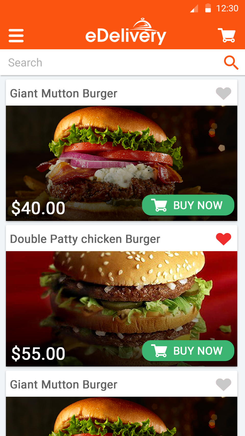 Menus can be displayed in grid or list views