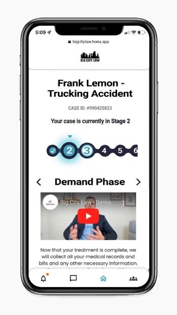 Hona screenshot: The #1 Client Communication Portal Software for Law Firms