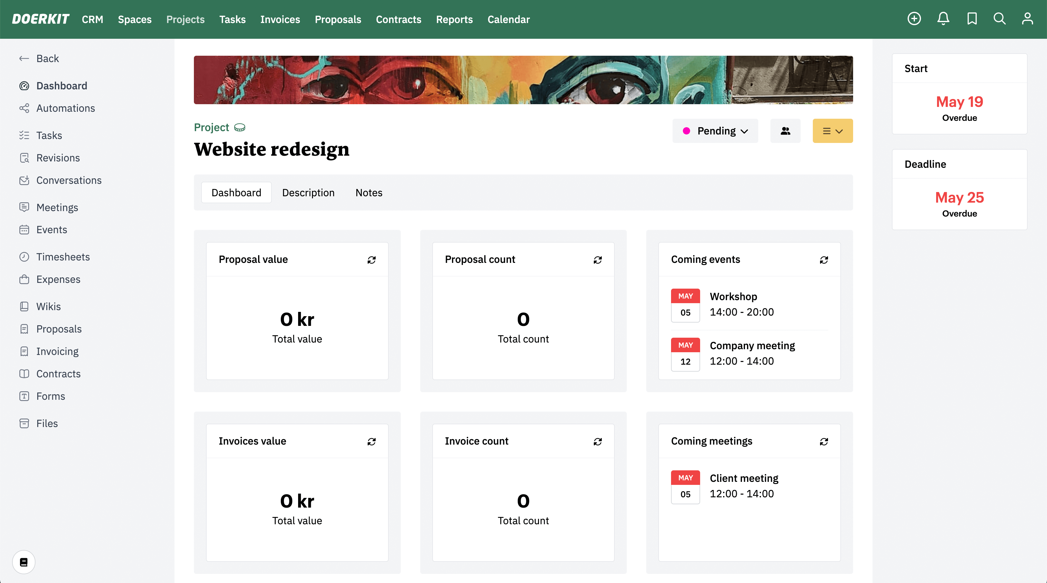 Doerkit screenshot: The project show page