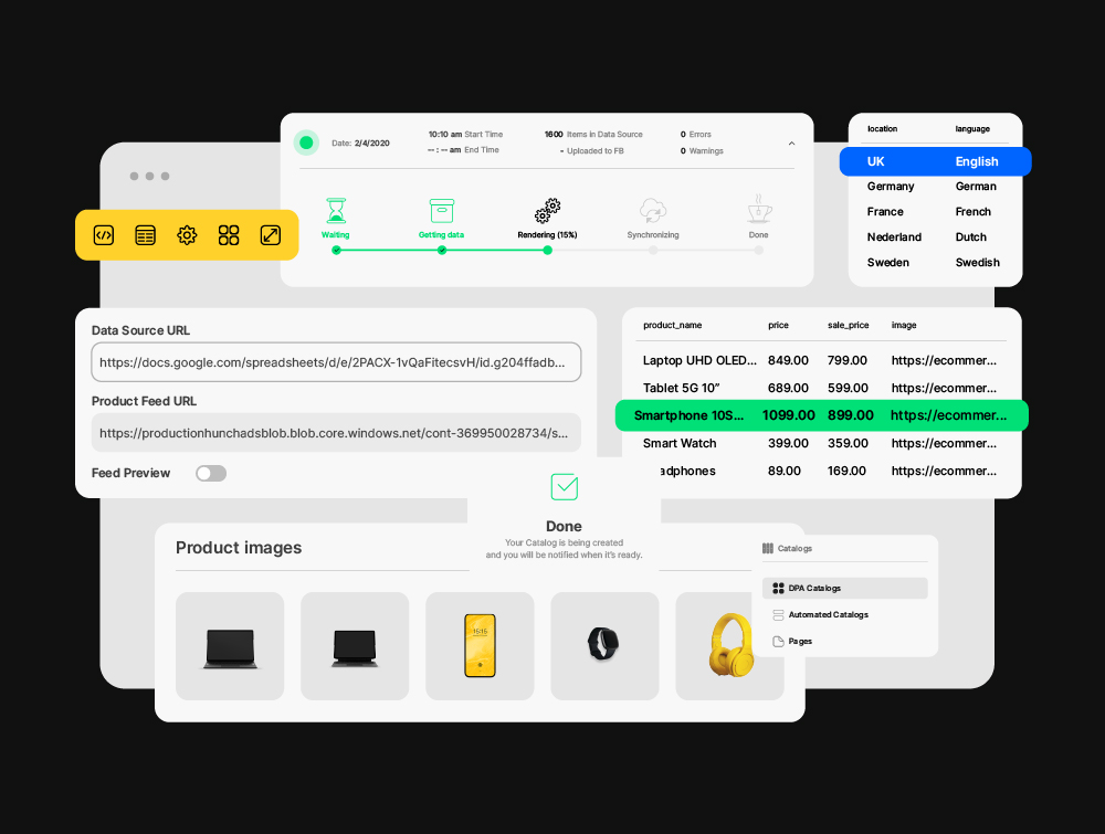 Hunch screenshot: Data