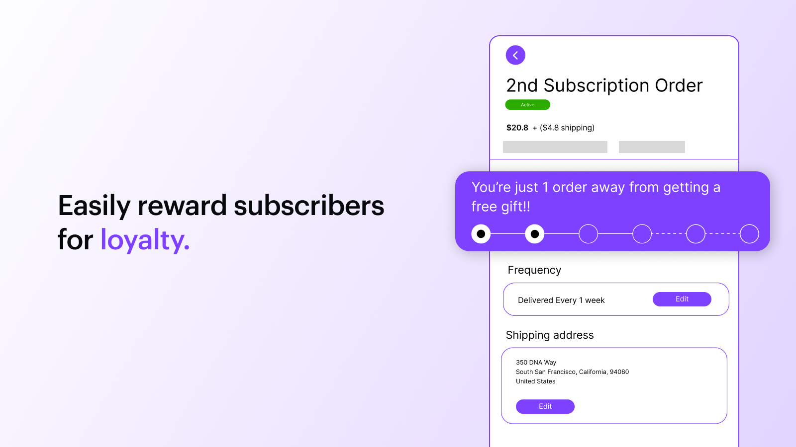Gamify the way you reward your subscribers with free gifts, discounts and product swaps!