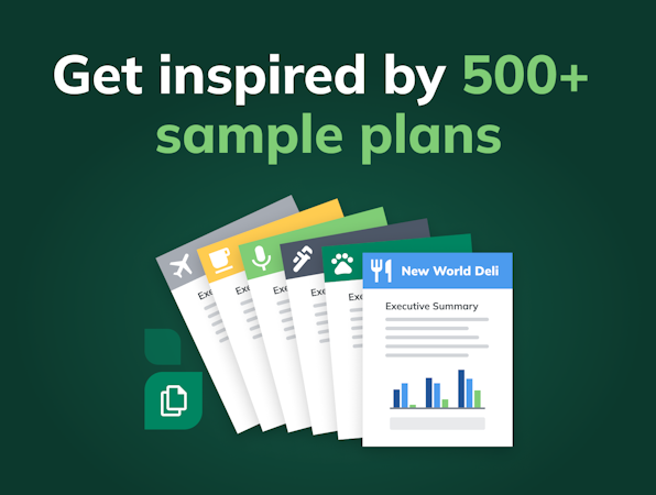 LivePlan screenshot: Access over 500+ Sample Business Plans
