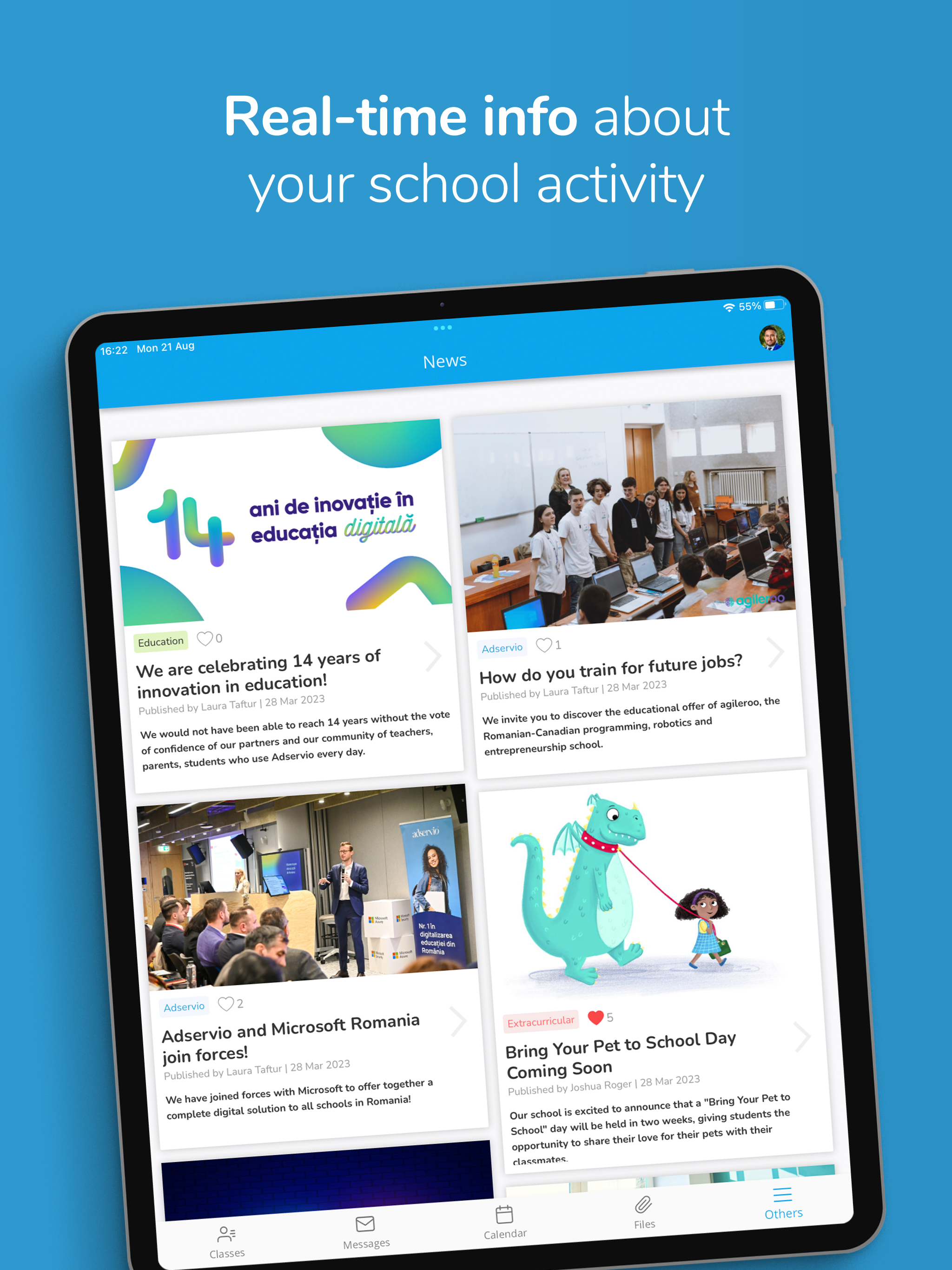 It's easier than ever to post important school information about extracurricular events, school trips, contests or other important information for parents and students.