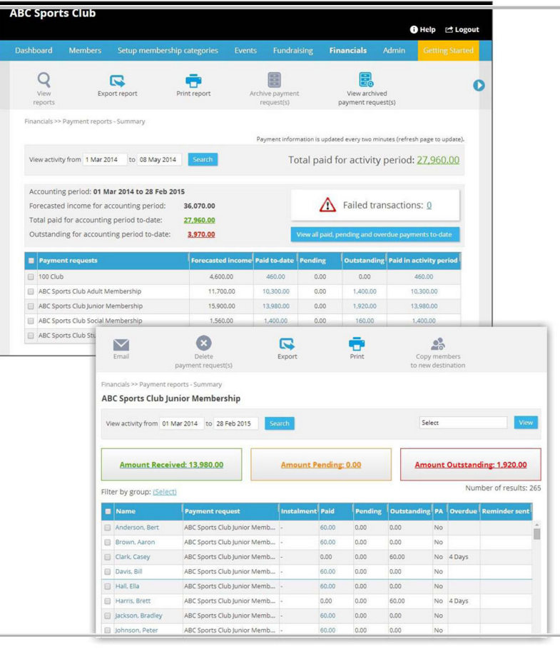 Transfer money electronically to account with PaySubsOnline