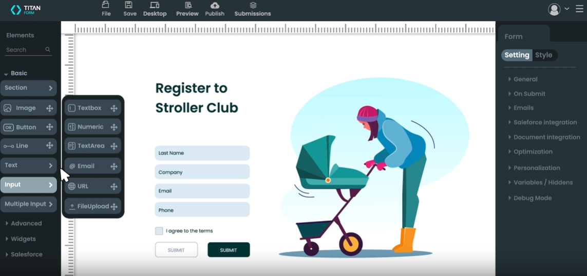 Titan Forms screenshot: Titan Forms create forms