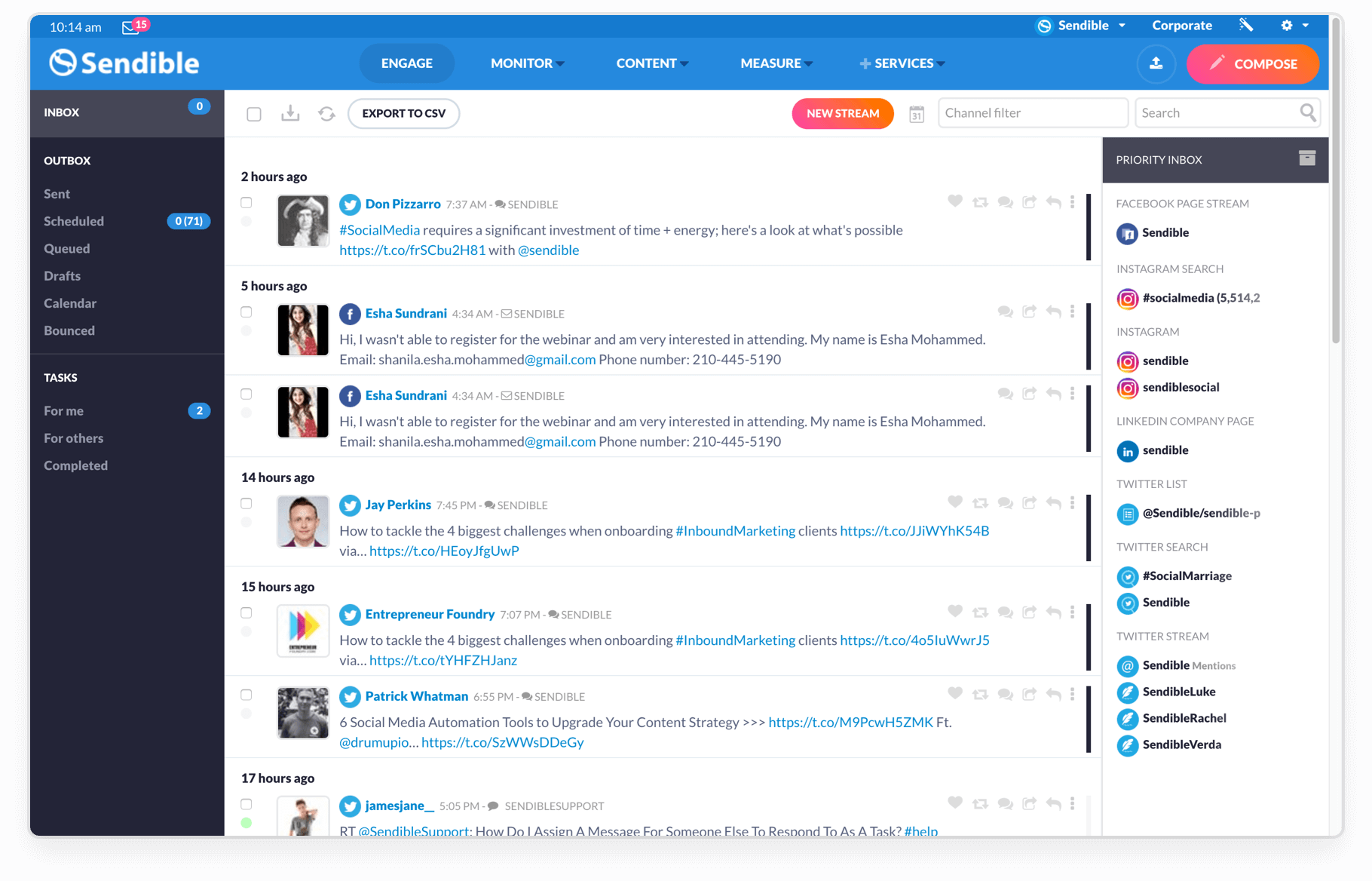 Easily identify important messages and take action in one place, including delegating conversations to specific team members. Stay focused on what's important by filtering your inbox by specific social profiles when needed.-thumb