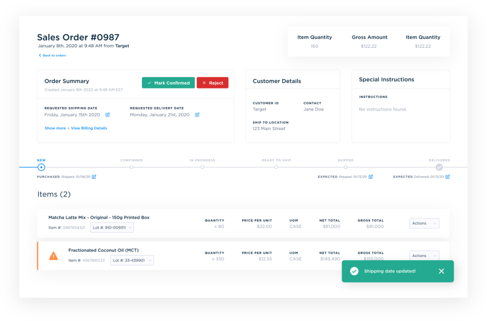 Unioncrate Operations Management sales orders