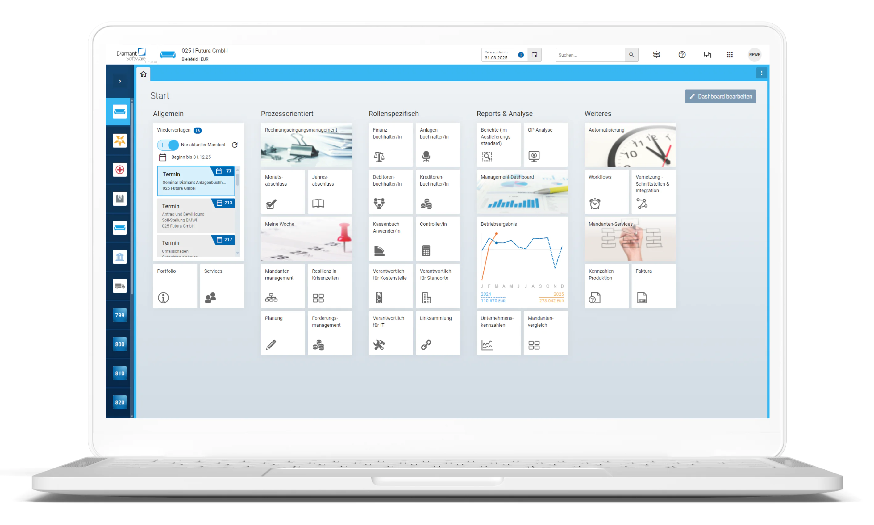 Diamant/4 screenshot: Diamant/4 platform overview