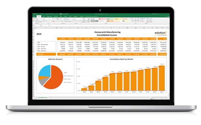 NetSuite Excel Add-in screenshot: Combine all the power of NetSuite with the familiarity and flexibility of Excel to build and distribute your reports, your way.