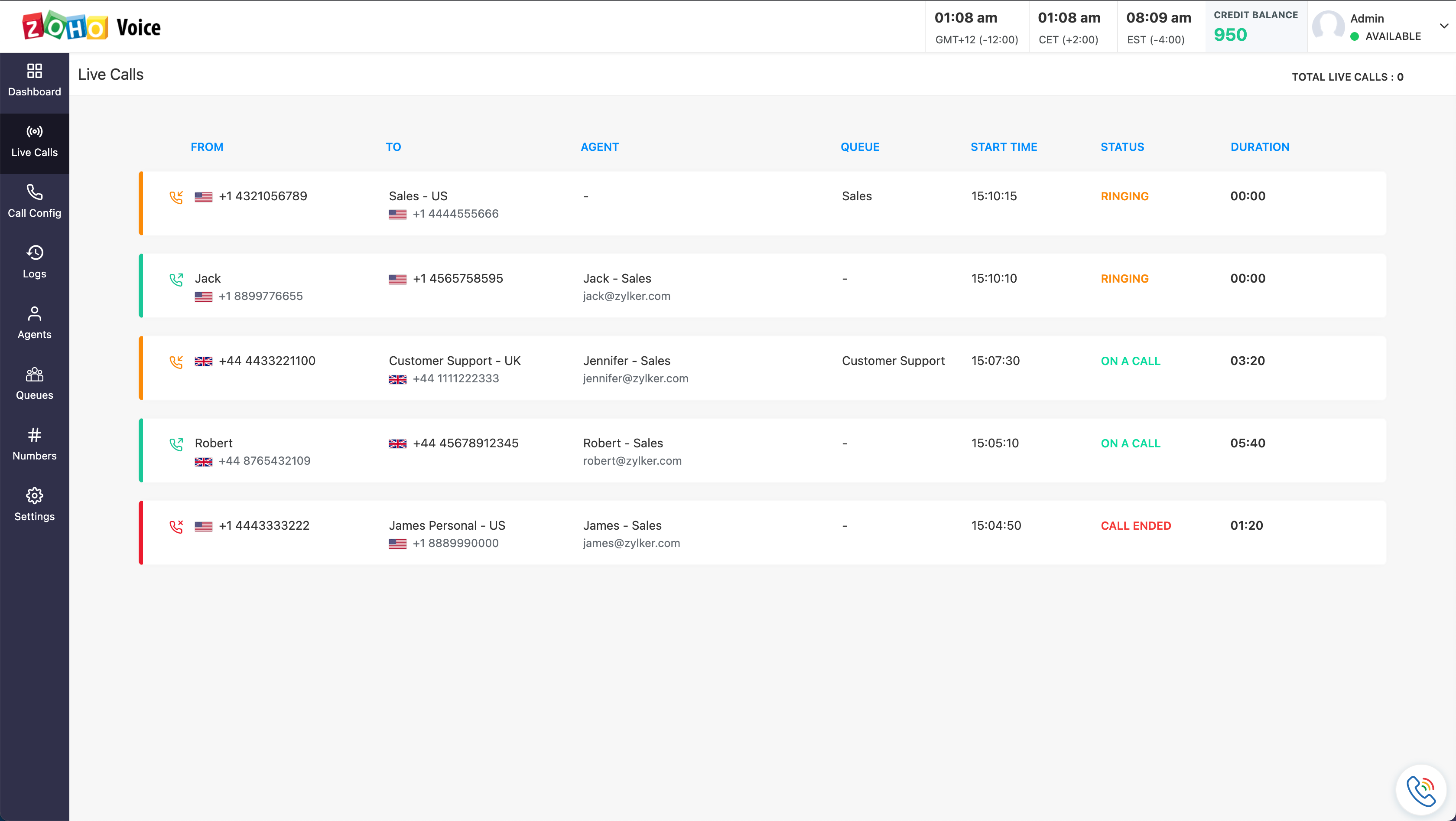 Zoho Voice Logiciel - 3