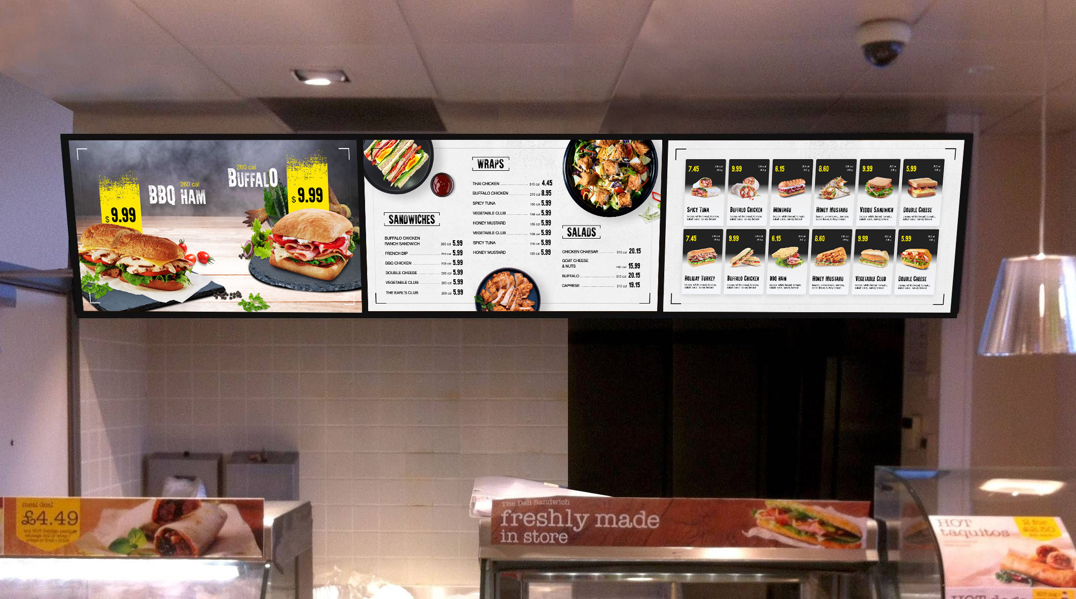 sandwiches digital menu board