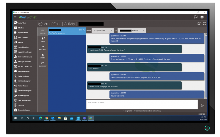 Inphonite screenshot: Inphonite emails