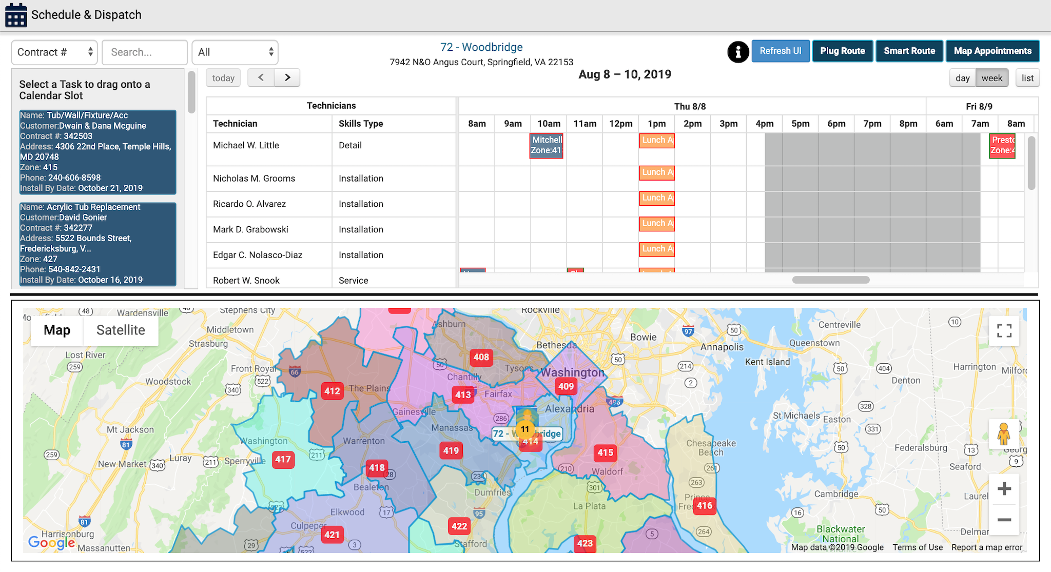 Mobileforce FSM Software - Schedule & Dispatch with Route Optimization