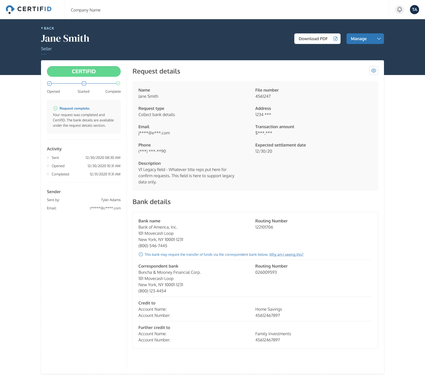 CertifID screenshot: File Details